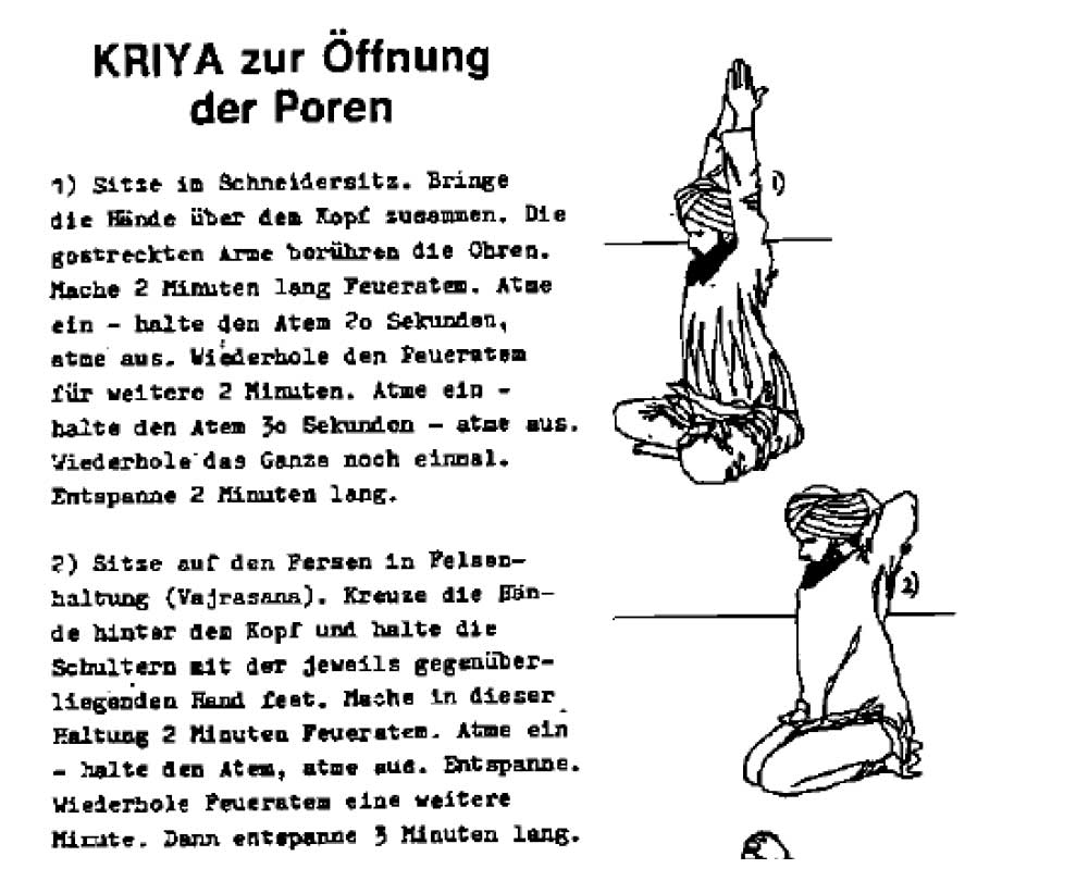 Kriya zur Öffnung der Poren